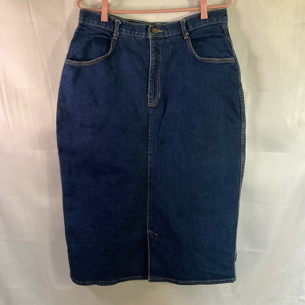 Vintage Santana Denim Midi Maxi Jean Skirt